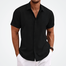 Camisa de Linho Masculina de Manga Curta Elegano® Ibiza