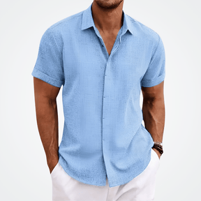 Camisa de Linho Masculina de Manga Curta Elegano® Ibiza