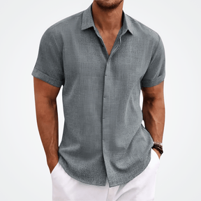 Camisa de Linho Masculina de Manga Curta Elegano® Ibiza