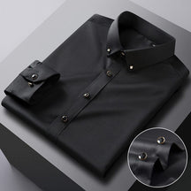 Camisa Social Slim Masculina em Seda Gelo